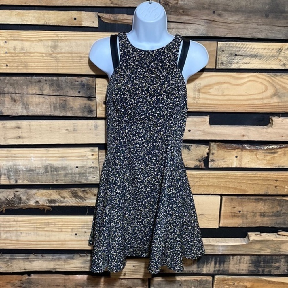 BCBGeneration‎ Faux Leather Strap Floral Print Dress Size 4